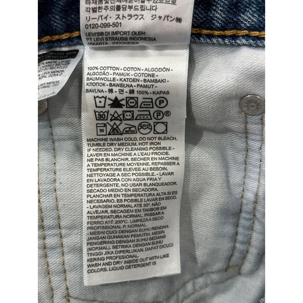 Levis 505 Regular Fit Straight Leg Blue Jeans Mens 38x32 Medium Wash Denim‎ - Picture 6 of 7